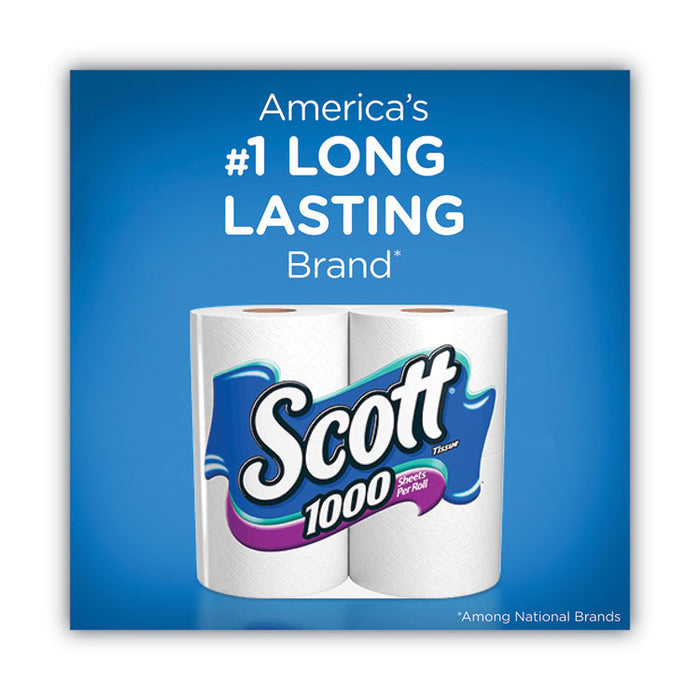 1000 Bathroom Tissue, Septic Safe, 1-Ply, White, 1,000 Sheets/Roll, 20 Rolls/Pack