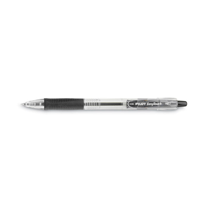 EasyTouch Ballpoint Pen, Retractable, Medium 1 mm, Black Ink, Clear Barrel, Dozen