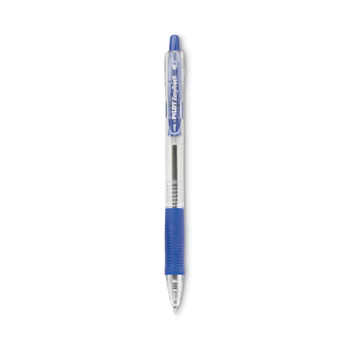 EasyTouch Ballpoint Pen, Retractable, Medium 1 mm, Blue Ink, Clear Barrel, Dozen