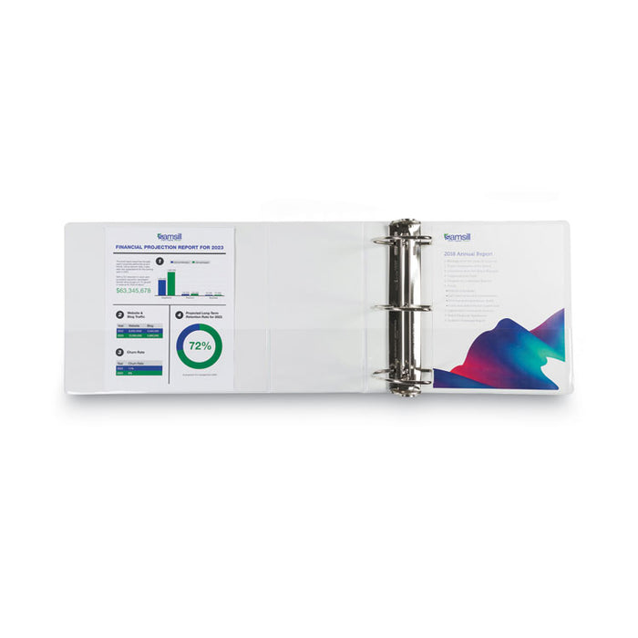 Nonstick D-Ring View Binder, 3 Rings, 6" Capacity, 11 x 8.5, White