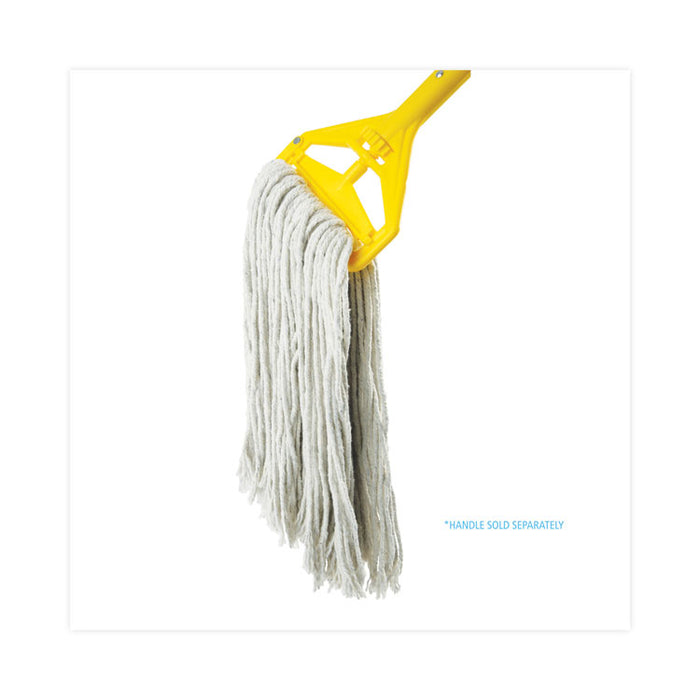 Cut-End Wet Mop Head, Cotton, #24, White 12/Carton