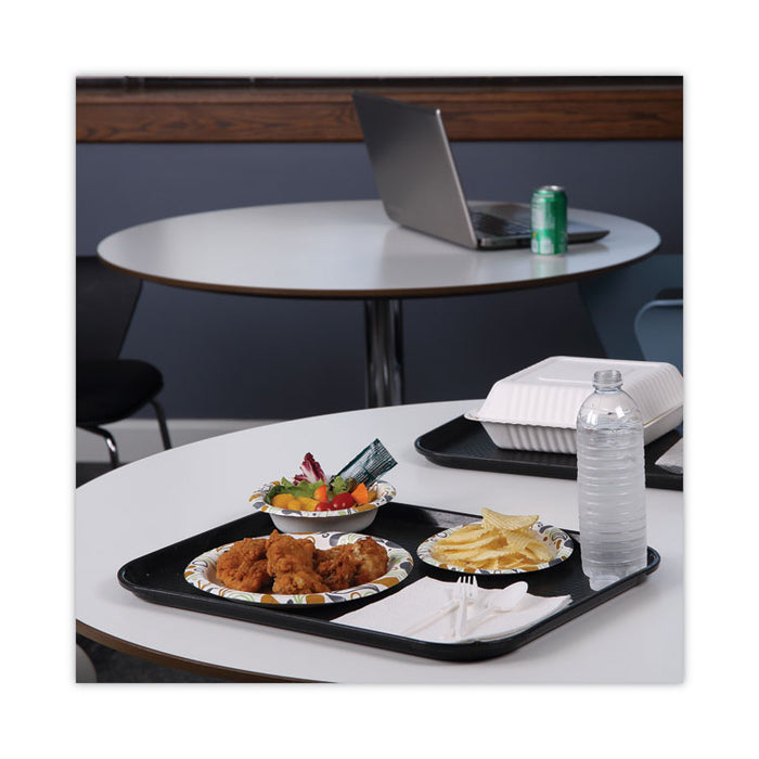 Deerfield Printed Paper Plates, 9" dia, Coated/Soak Proof, White/Yellow/Green/Purple, 125/Pack, 8 Packs/Carton