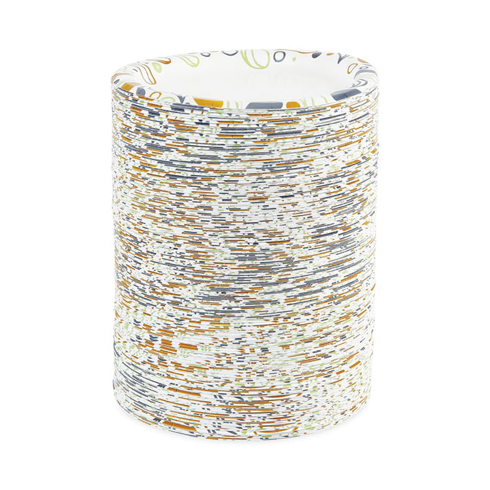 Deerfield Printed Paper Plates, 6" dia, Coated/Soak Proof, White/Yellow/Green/Purple, 250/Pack, 4 Packs/Carton