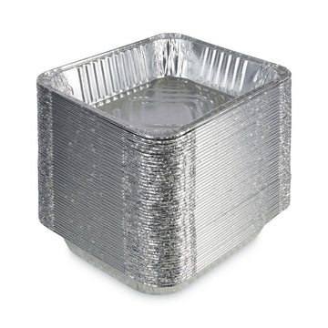 Aluminum Steam Table Pans, Half-Size Deep, 400 Gauge, 2.56" Deep, 10.38 x 12.75, 100/Carton