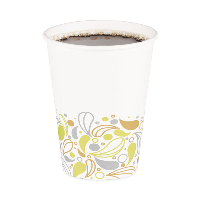 Deerfield Printed Paper Hot Cups, 12 oz, 50/Sleeve, 20 Sleeves/Carton
