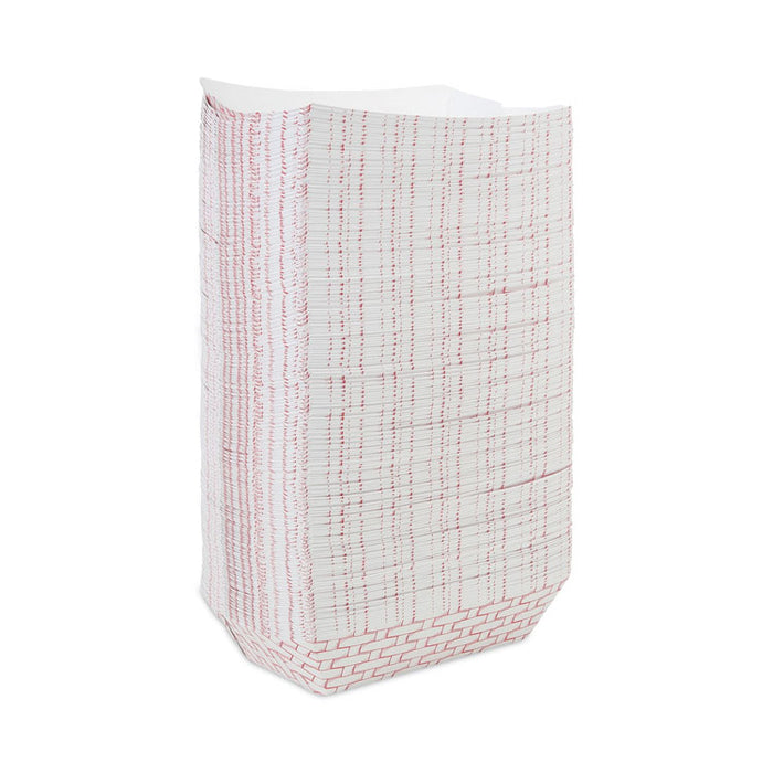 Paper Food Baskets, 5 lb Capacity, Red/White, 500/Carton