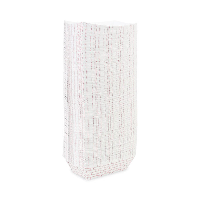 Paper Food Baskets, 3 lb Capacity, Red/White, 500/Carton