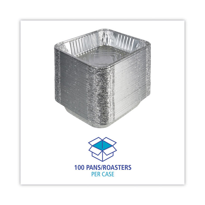 Aluminum Steam Table Pans, Half-Size Deep, 400 Gauge, 2.56" Deep, 10.38 x 12.75, 100/Carton