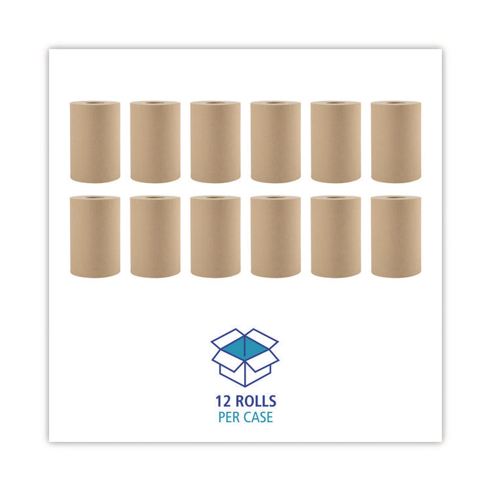 Hardwound Paper Towels, 1-Ply, 8" x 350 ft, Natural, 12 Rolls/Carton