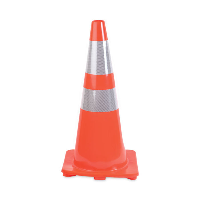 Traffic Cone, 14 x 14 x 28, Orange/Silver