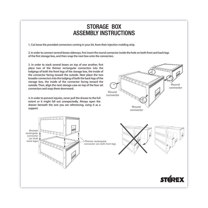 Archive Storage Drawers with Key Lock, Letter Files, 15.25" x 18" x 11.5", Black/Gray