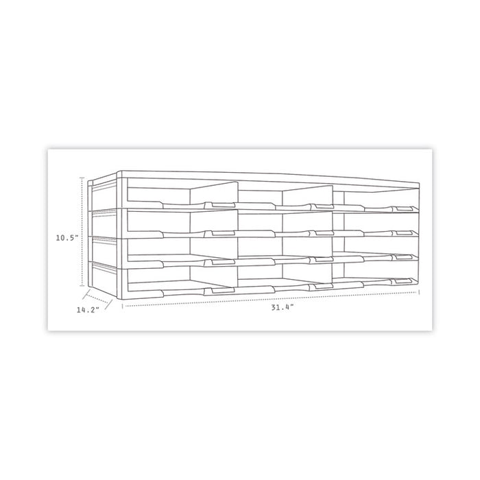 Storex Literature Organizer, 12 Compartments, 10.63 x 13.3 x 31.4, Black