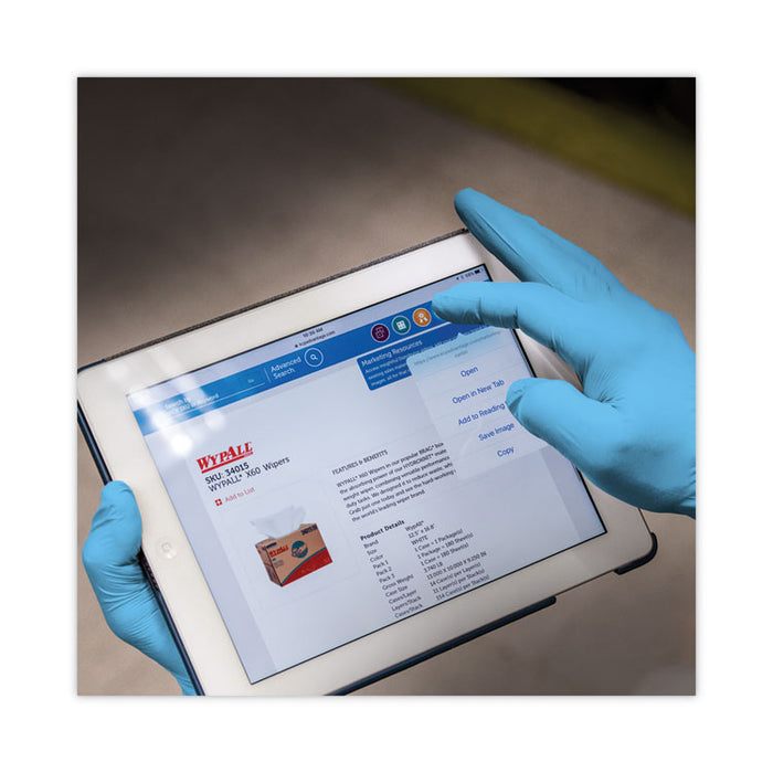 G10 Comfort Plus Blue Nitrile Gloves, Powder-Free, Medium, 4 mil Thick, 9.5" Long, Light Blue, 100/Box