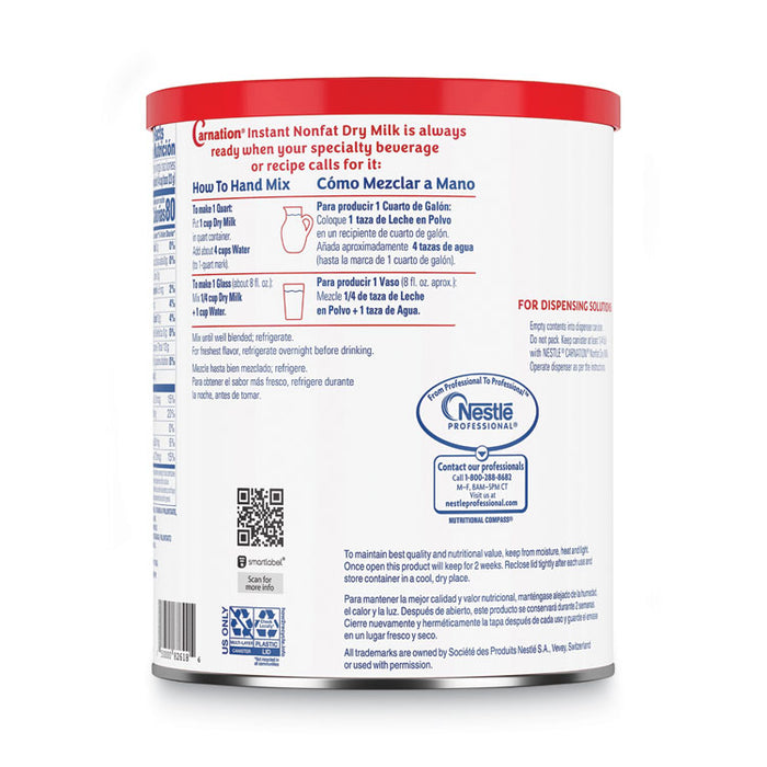 Instant Nonfat Dry Milk, Unsweetened, 22.75 oz Canister, 4/Carton