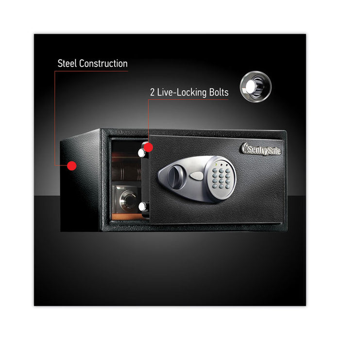 Electronic Lock Security Safe, 1 cu ft, 16.94w x 14.56d x 8.88h, Black