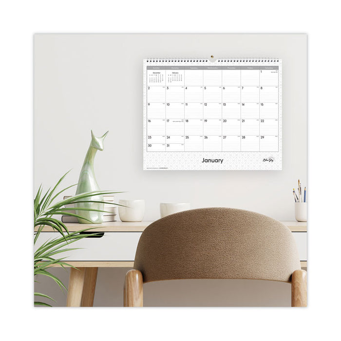 Enterprise Wall Calendar, Geometric Artwork, 15 x 12, White/Gray Sheets, 12-Month (Jan to Dec): 2026