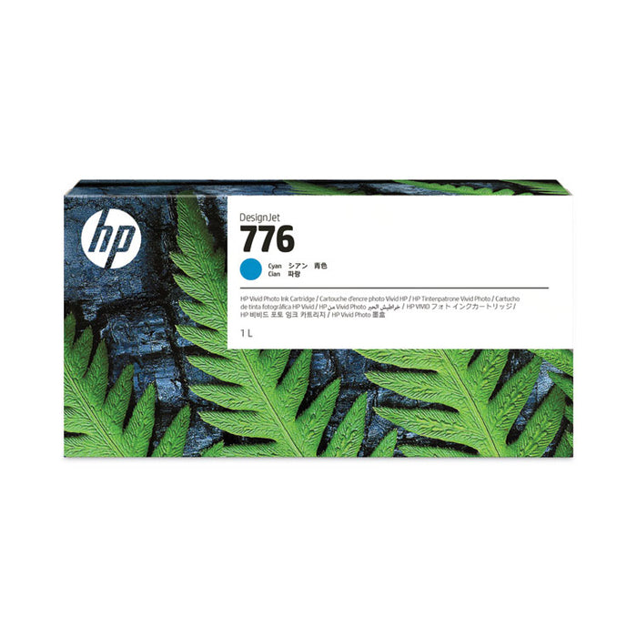 HP 776 (1XB09ACT) Cyan Original DesignJet Ink Cartridge, 6/Carton