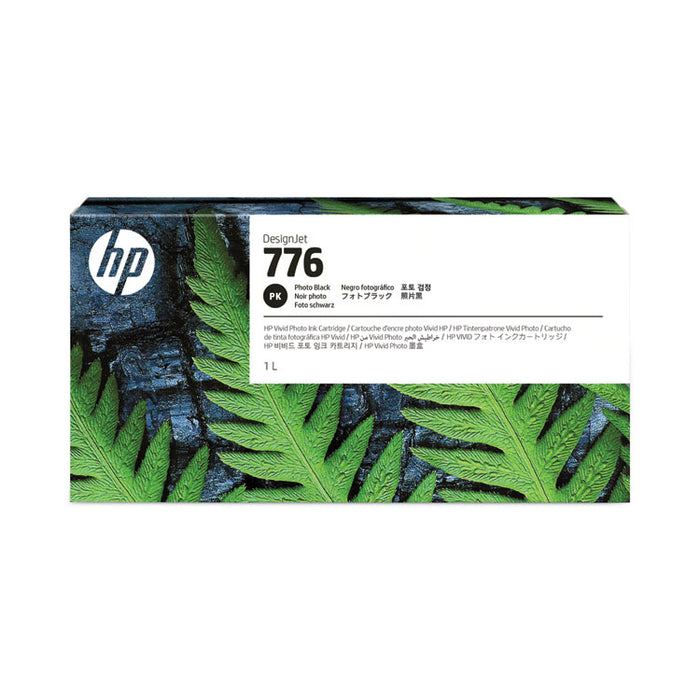 HP 776 (1XB11ACT) Photo Black Original DesignJet Ink Cartridge, 6/Carton