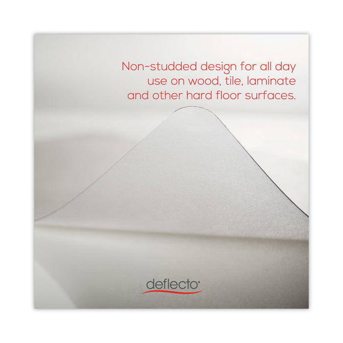 EconoMat Non-Studded All Day Use Chair Mat for Hard Floors, Rectangular with Lip, 46" x 60", Clear, Ships Flat