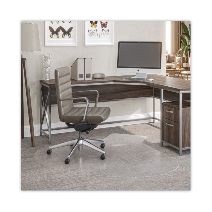 SuperMat Frequent Use Chair Mat for Medium Pile Carpeted Floors, Oval with Lip, 60" x 66", Clear, Ships Flat