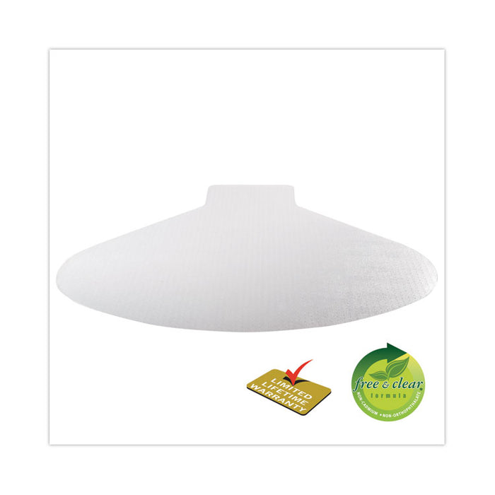 SuperMat Frequent Use Chair Mat for Medium Pile Carpeted Floors, Oval with Lip, 60" x 66", Clear, Ships Flat