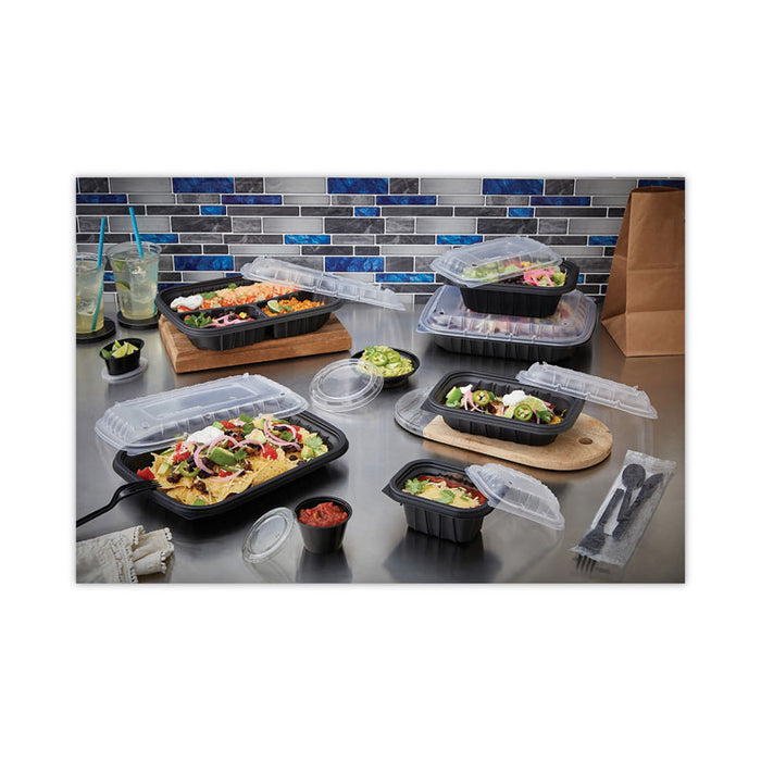 EarthChoice Entree2Go Takeout Container, 32 oz, 8.7 x 5.8 x 2.7, Black, Plastic, 300/Carton
