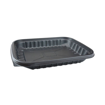 EarthChoice Entree2Go Takeout Container, 48 oz, 11.8 x 8.8 x 1.61, Black, Plastic, 200/Carton