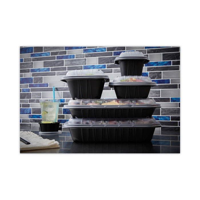 EarthChoice Entree2Go Takeout Container, 48 oz, 11.8 x 8.8 x 1.61, Black, Plastic, 200/Carton