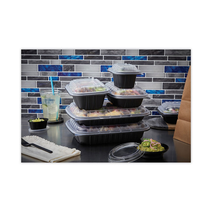 EarthChoice Entree2Go Takeout Container, 64 oz, 11.8 x 8.8 x 2.1, Black, Plastic, 200/Carton