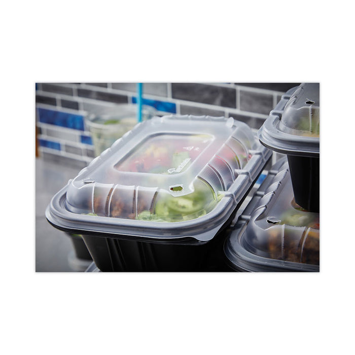 EarthChoice Entree2Go Takeout Container, 64 oz, 11.8 x 8.8 x 2.1, Black, Plastic, 200/Carton