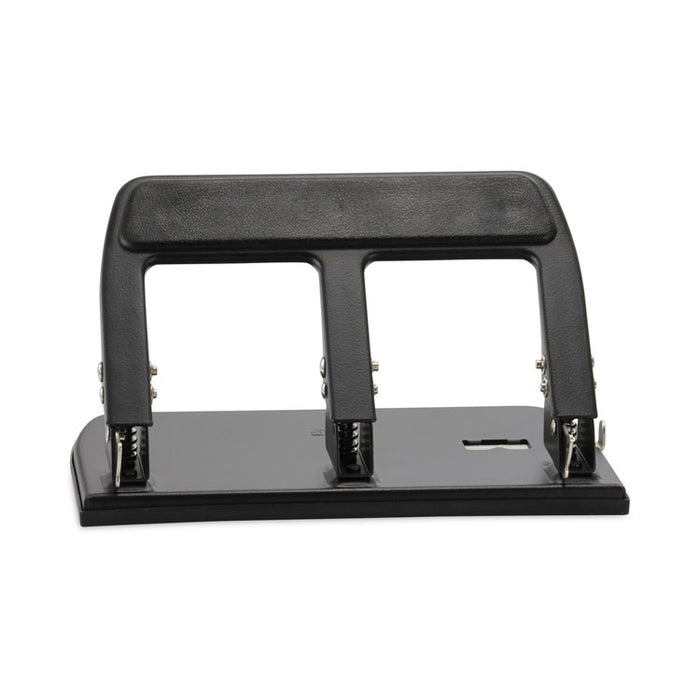 40-Sheet Three-Hole Punch with Padded Handle, 9/32" Holes, Black