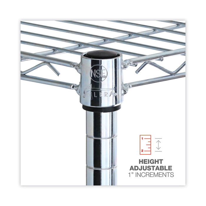 Residential Wire Shelving, Five-Shelf, 36w x 14d x 72h, Silver