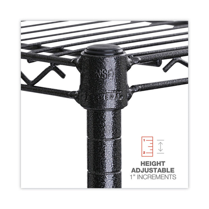 All-Purpose Wire Shelving Starter Kit, Four-Shelf, 60w x 24d x 72h, Black Anthracite Plus