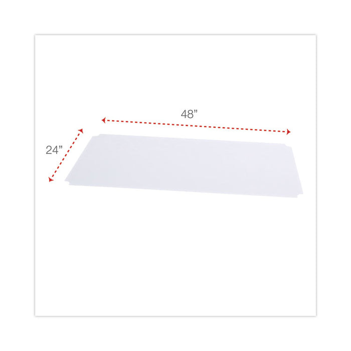 Shelf Liners For Wire Shelving, Clear Plastic, 48w x 24d, 4/Pack