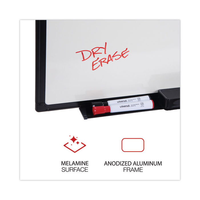 Design Series Deluxe Dry Erase Board, 48" x 36", White Surface, Black Anodized Aluminum Frame