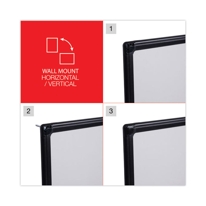 Design Series Deluxe Dry Erase Board, 48" x 36", White Surface, Black Anodized Aluminum Frame