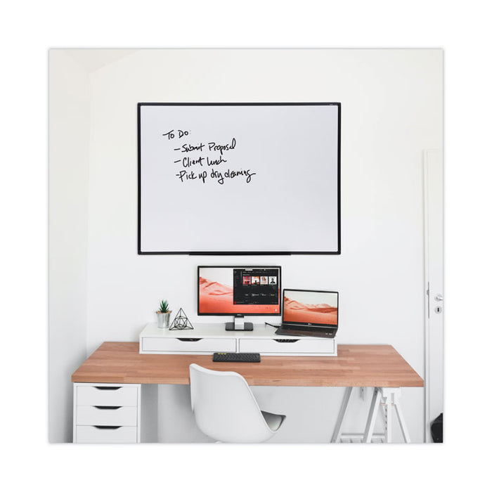 Design Series Deluxe Dry Erase Board, 48" x 36", White Surface, Black Anodized Aluminum Frame