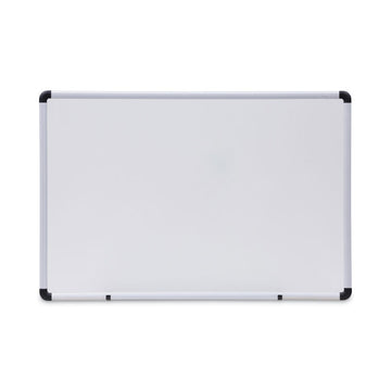 Modern Melamine Dry Erase Board with Aluminum Frame, 36" x 24", White Surface, Satin Aluminum Frame