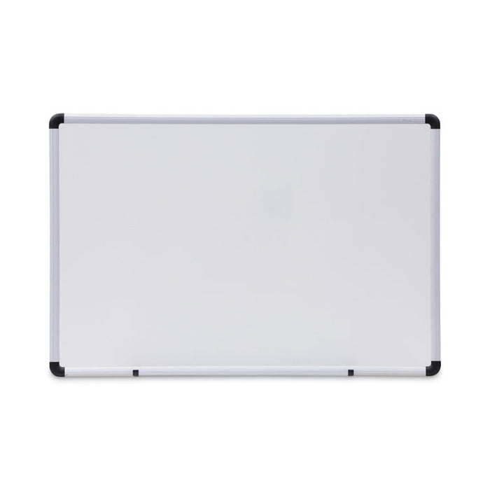 Modern Melamine Dry Erase Board with Aluminum Frame, 36" x 24", White Surface, Satin Aluminum Frame