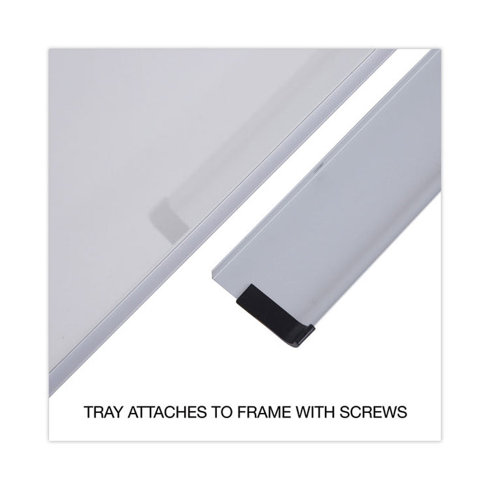 Modern Melamine Dry Erase Board with Aluminum Frame, 36" x 24", White Surface, Satin Aluminum Frame