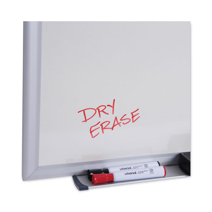 Deluxe Melamine Dry Erase Board, 36" x 24", White Surface, Satin Aluminum Frame