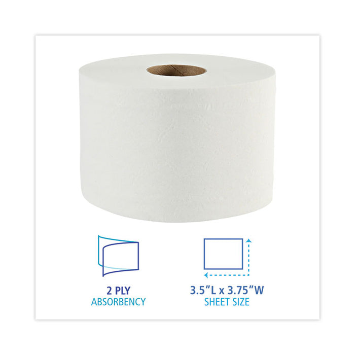 Boardwalk Green Xtra Controlled Bath Tissue, OptiCore, Septic Safe, 2-Ply, White, 1,000 Sheets/Roll, 36 Rolls/Carton