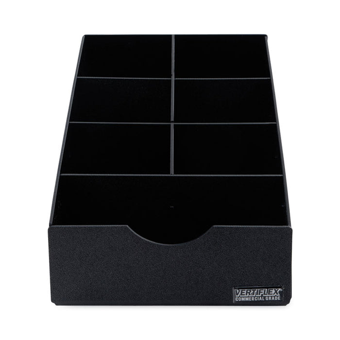 Condiment Caddy, 7 Compartments, 8.75 x 16 x 5.25, Black