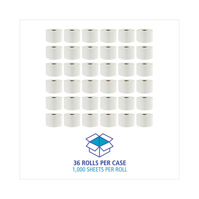 Boardwalk Green Xtra Controlled Bath Tissue, OptiCore, Septic Safe, 2-Ply, White, 1,000 Sheets/Roll, 36 Rolls/Carton