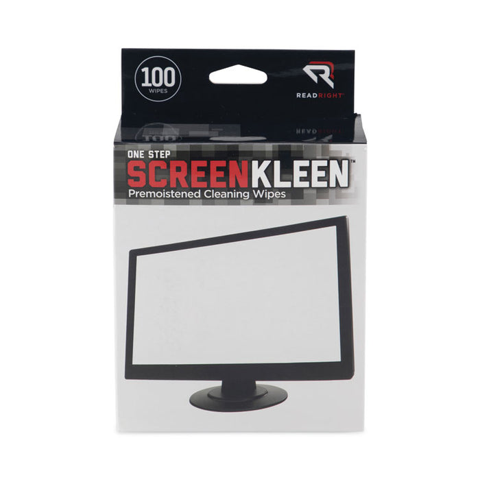 OneStep CRT ScreenKleen Cleaning Pads, Cloth, 5 x 5, Unscented, White, 100/Box