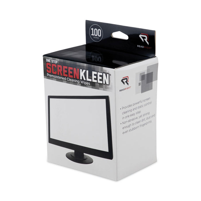 OneStep CRT ScreenKleen Cleaning Pads, Cloth, 5 x 5, Unscented, White, 100/Box