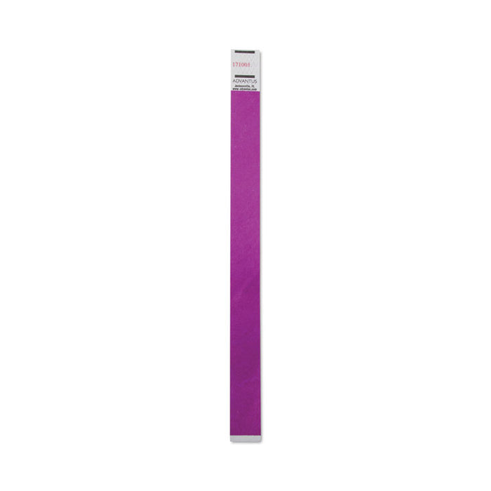 Crowd Management Wristbands, Sequentially Numbered, 9.75" x 0.75", Purple, 100/Pack