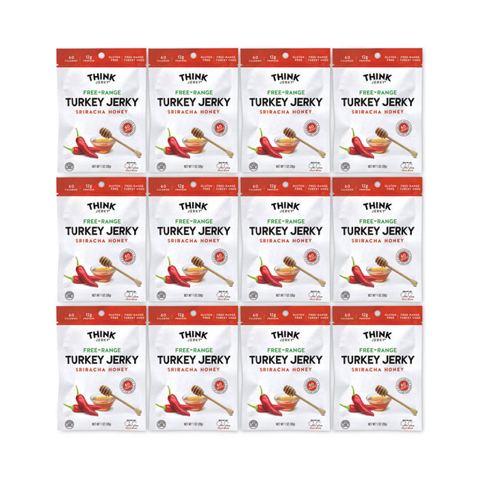 Sriracha Honey Turkey Jerky, 1 oz Pouch, 12/Pack