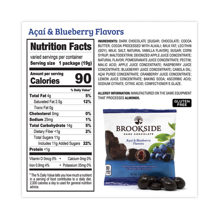 Dark Chocolate Fruit, Acai Blueberry and Pomegranate, 30 Pouches/Carton