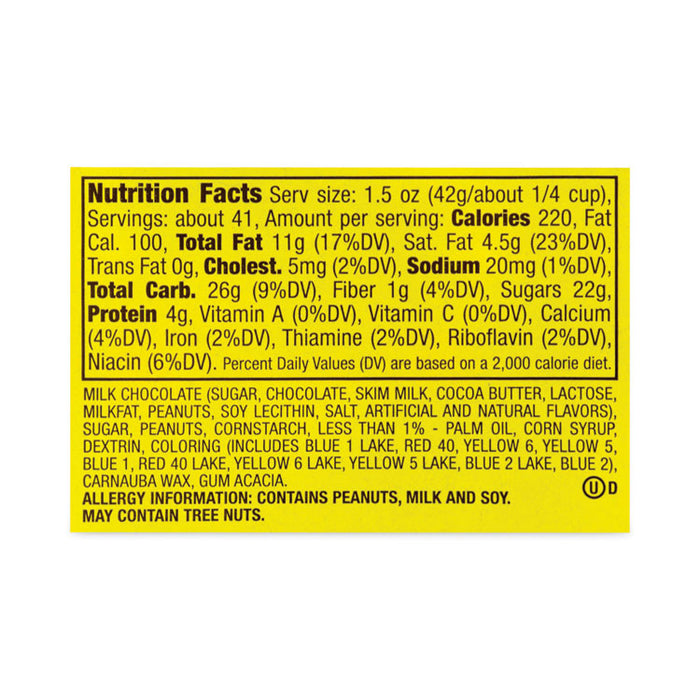 Milk Chocolate Peanut Candies, 62 oz Pantry-Sized Jar with Resealable Lid